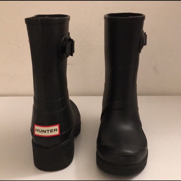 heeled rain boots hunter